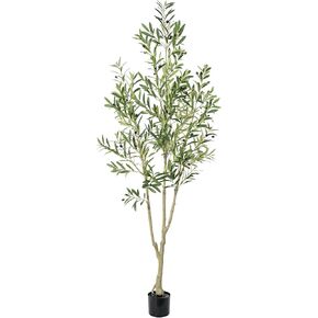 Artificial Olive Tree 8ft Tall Fake Potted Olive Silk Tree with Planter Large Faux Olive Branches and Fruits Artificial Tree for Office House Living Room Home Decor