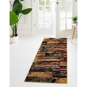 Unique Loom Saturn Collection Area Rug - Vue (Runner 2' 2" x 5' 0", Multi/Beige)