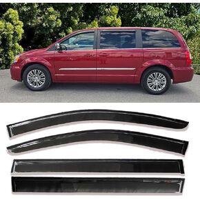 Tape on Side Window Deflectors Rain Guards Vent Sun Shades Window Visors for 2007-2013 Chevy Silverado & GMC Sierra 1500 2500HD 3500HD Crew Cab, 07-14 Yukon XL/Suburban/Avalanche, Smoke 94515