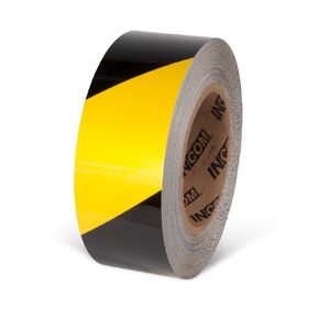 INCOM Manufacturing Tuff Mark Superior Adhesive Laminated Polyester Floor Marking Tape, Tear Resistant, Highly Durable, Abrasion and Chemical Resistant, Yellow/Black, 2 inch x 100 ft, TM1202YB