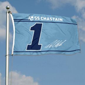 Autographed Checkered Racing Flag Ross Chastain #1 Flag Banner 3x5Feet for Car Fans with Brass Grommets