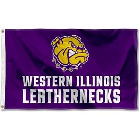 College Flags & Banners Co. Western Illinois Leathernecks Wordmark Flag