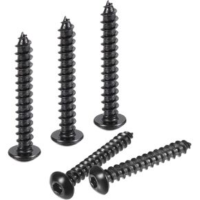 uxcell Hex Socket Self Tapping Screws, M6 x 40mm Carbon Steel Wood Screw 25pcs