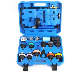 18pack Universal Radiator Pressure Leak Tester Kit, Automotive coolant Pressure Tester kit for Motorcycle Car Truck (Red)