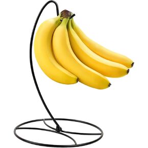 1-Pack Banana Holder Stand, Sturdy Banana Hanger Hook for Kitchen Countertop, Metal Modern Banana Stand Banana Rack, Keep Fresh for 15LB Banana or Grape,Stable Base