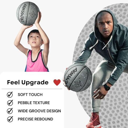 Outdoor Basketball Composite Leather Ultra-Grip – Size 5 6 7 Indoor Basketballs Excellent Bounce Durable with Pump in Saudi Arabia
