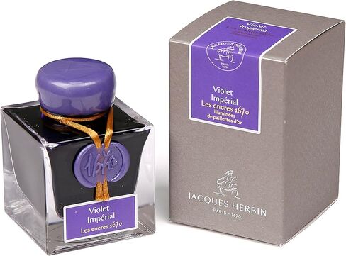 أحبار J. Herbin 1670 السنوية - لمعان ذهبي 50 مل معبأ في زجاجات - المحيط الأزرق (حبر أزرق غامق) in Kuwait