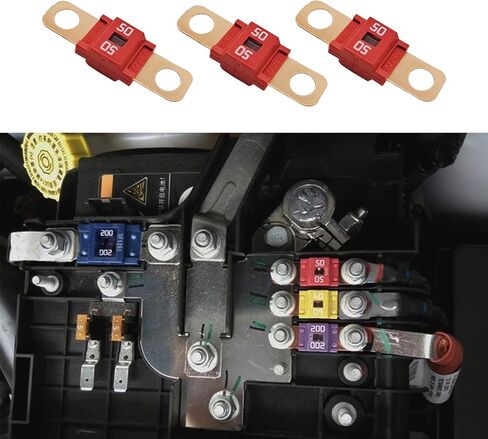 3PCS AMI/Midi Fuse, 50A High Current Fuse Bolt-on Fuse, Holders and High Current Bolt-on Midi Fuses, Universal Car Accessories MEGA/AMG/ANM Screw Fuse Replacement for Cars, Construction Vehicles (50A) in Saudi Arabia