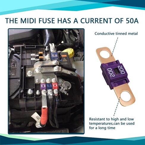 3PCS AMI/Midi Fuse, 50A High Current Fuse Bolt-on Fuse, Holders and High Current Bolt-on Midi Fuses, Universal Car Accessories MEGA/AMG/ANM Screw Fuse Replacement for Cars, Construction Vehicles (50A) in Saudi Arabia