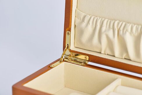 صندوق مجوهرات من الخشب الصلب منظم صندوق حلية عتيق مع أغطية أقراط وخواتم وقلائد تخزين (كريمي أبيض) in Kuwait