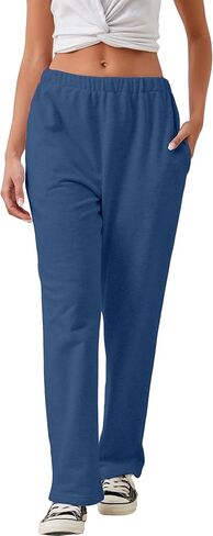 Women's Elastic High Waisted Sweatpants Casual Baggy Joggers Pants with Pockets Navy in Saudi Arabia