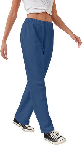 Women's Elastic High Waisted Sweatpants Casual Baggy Joggers Pants with Pockets Navy in Saudi Arabia