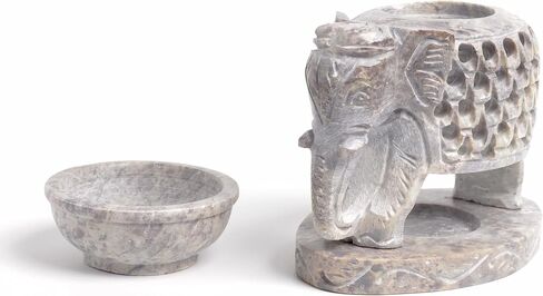 Elephant Oil Burner Wax Melter Elephant Design Essential Oil Burner Diffuser Made of Soapstone with Tea Light Holder Aromatherapy | Fragrance Oil Warmer Diffuser in Saudi Arabia