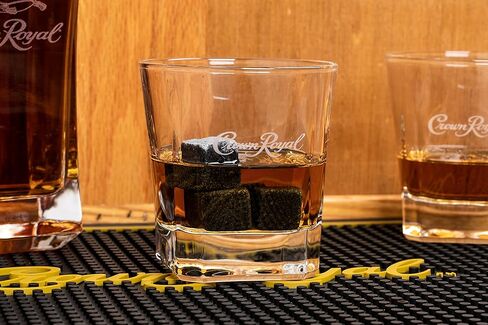 مجموعة كراون رويال شيكر مع كأسين و4 أحجار ويسكي | مجموعة ويسكي ديكانتر للرجال والنساء in Kuwait