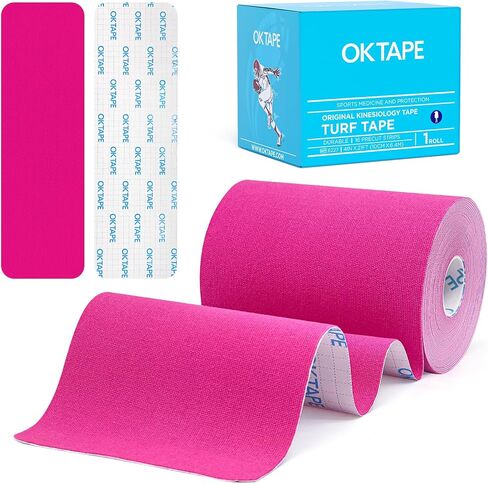 شريط العشب OK TAPE، شريط العشب العريض للغاية المُقطع مسبقًا، شريط رياضي أسود مقاوم للماء، شريط علم الحركة متين وفائق الالتصاق، 4 بوصة × 21 قدم (4 بوصة × 15.75 بوصة/16 ​​قطعة) in Kuwait