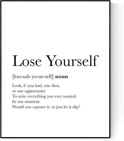 Lose Yourself Lyrics Poster | Eminem Hip Hop | Rap Music Art Print (8x10) in Saudi Arabia