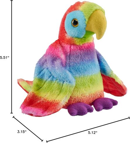 Wild Republic Pocketkins Eco Rainbow Macaw, Stuffed Animal, 5 Inches, Plush Toy, Made from Recycled Materials, Eco Friendly in Saudi Arabia