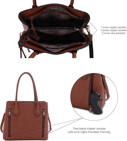 JESSIE & JAMES Concealed Carry Tote Bag Top Handle Satchel Purse in Kuwait