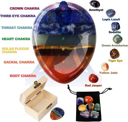 Crystals and Healing Stones with Oracle Cards, Chakra Stones White Sage Crystal Tower in Vintage Box Spiritual Gifts for Women Men in Saudi Arabia