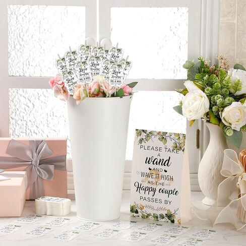 102 Pieces Wedding Sparkler Set, Includes 1 Galvanized Metal Bucket with Handle 1 Wedding Sparkler Card 100 Wedding Sparkler Tags for Wedding Anniversary Bridal Shower Sparkler Send Off in Saudi Arabia
