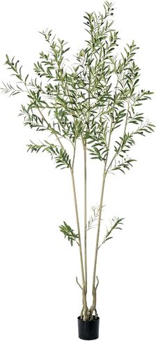 Artificial Olive Tree 8ft Tall Fake Potted Olive Silk Tree with Planter Large Faux Olive Branches and Fruits Artificial Tree for Office House Living Room Home Decor in Saudi Arabia