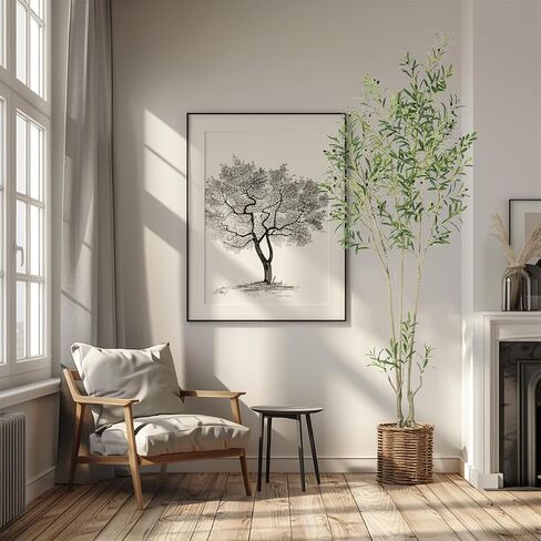 Artificial Olive Tree 8ft Tall Fake Potted Olive Silk Tree with Planter Large Faux Olive Branches and Fruits Artificial Tree for Office House Living Room Home Decor in Saudi Arabia
