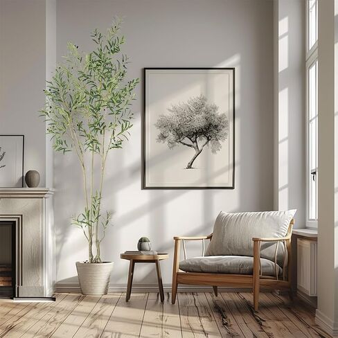 Artificial Olive Tree 8ft Tall Fake Potted Olive Silk Tree with Planter Large Faux Olive Branches and Fruits Artificial Tree for Office House Living Room Home Decor in Saudi Arabia