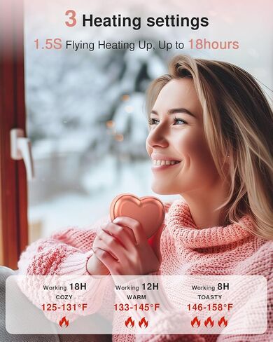 Hand Warmers Rechargeable - 2PCS Heart-Shaped 5200mAh Electric Hand Warmer - Stocking Stuffers for Women, Gifts for Women for Outdoor, Hunting, Camping Accessories in Saudi Arabia