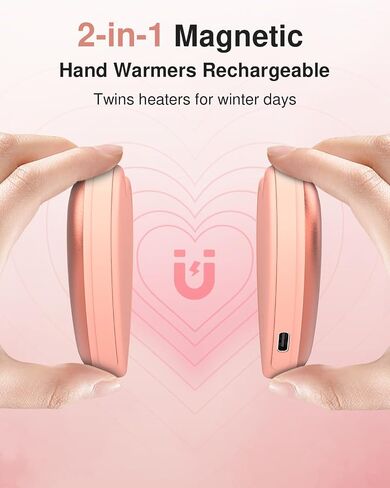 Hand Warmers Rechargeable - 2PCS Heart-Shaped 5200mAh Electric Hand Warmer - Stocking Stuffers for Women, Gifts for Women for Outdoor, Hunting, Camping Accessories in Saudi Arabia