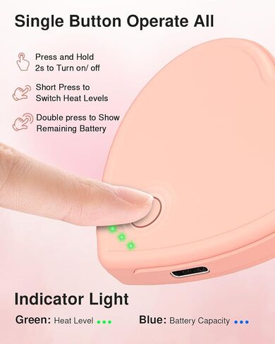 Hand Warmers Rechargeable - 2PCS Heart-Shaped 5200mAh Electric Hand Warmer - Stocking Stuffers for Women, Gifts for Women for Outdoor, Hunting, Camping Accessories in Saudi Arabia