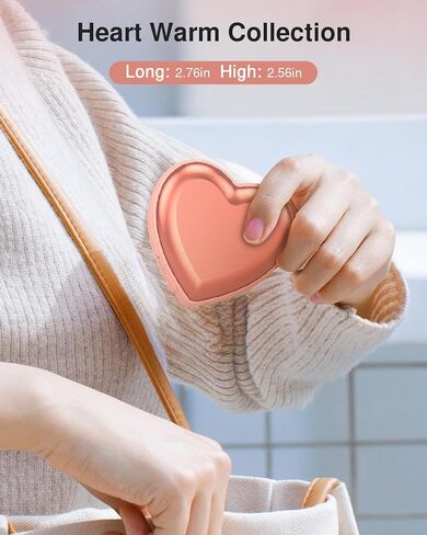 Hand Warmers Rechargeable - 2PCS Heart-Shaped 5200mAh Electric Hand Warmer - Stocking Stuffers for Women, Gifts for Women for Outdoor, Hunting, Camping Accessories in Saudi Arabia