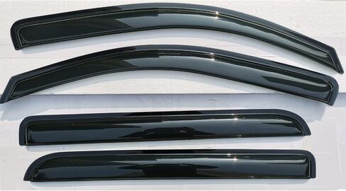Tape on Side Window Deflectors Rain Guards Vent Sun Shades Window Visors for 2007-2013 Chevy Silverado & GMC Sierra 1500 2500HD 3500HD Crew Cab, 07-14 Yukon XL/Suburban/Avalanche, Smoke 94515 in Saudi Arabia