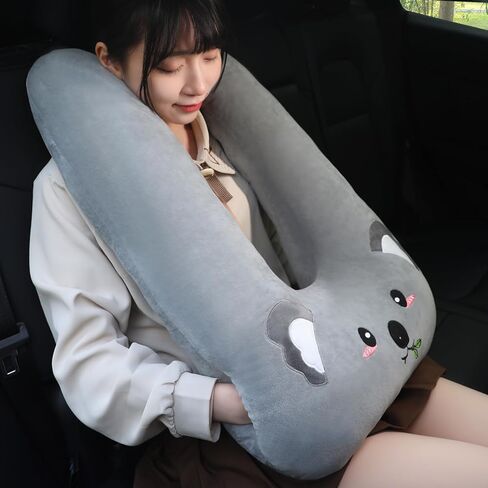 Kids Travel Pillow for Car Seat with Hand Muff, Cartoon Neck & Headrest Seat Belt Pillow for Car Road Trips Long-Distance Travel Sleeping Pillow for Adults and Children, Koala in Saudi Arabia