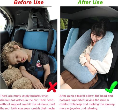 Kids Travel Pillow for Car Seat with Hand Muff, Cartoon Neck & Headrest Seat Belt Pillow for Car Road Trips Long-Distance Travel Sleeping Pillow for Adults and Children, Koala in Saudi Arabia