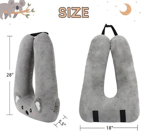 Kids Travel Pillow for Car Seat with Hand Muff, Cartoon Neck & Headrest Seat Belt Pillow for Car Road Trips Long-Distance Travel Sleeping Pillow for Adults and Children, Koala in Saudi Arabia