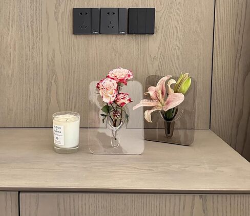 Acrylic Photo Frame Vase, 8x6 inch Unique Modern Photo Frame Vase,Flower Arrangement Holder Decorative for Home Room Office Book Shelf Wedding Table Decor (Clear) in Saudi Arabia