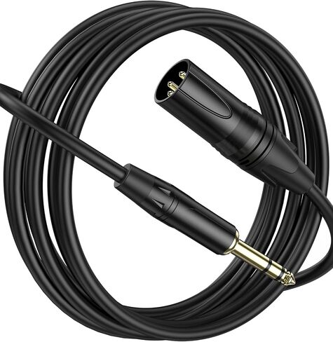 XLR to 1/4 Microphone Cable 15 FT 6.35mm TRS to XLR Male,1/4 to XLR Quarter Inch TRS to XLR Balanced Interconnect Mic Cord Patch Cable for Recording Speaker Amplifier Mixer in Saudi Arabia