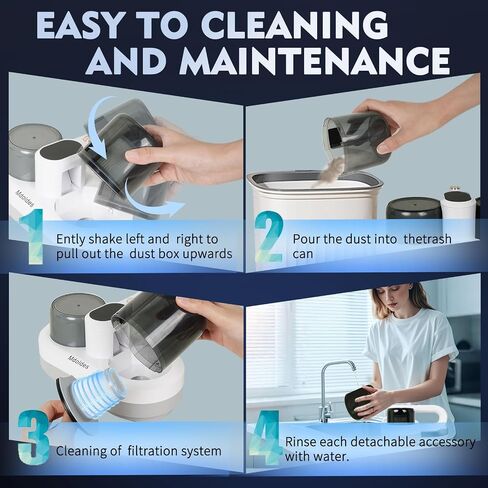MDOLDES，Bed Vacuum Cleaner,high Efficiency UV-C and high Heating Technology, 15Kpa Suction 500W Powerful Two-Cup Handheld Vacuum Cleaner (Wired, White) in Saudi Arabia