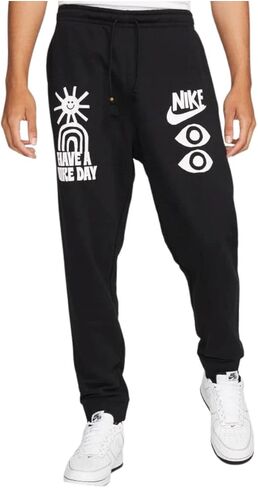 بنطال Sportswear French Terry للرجال من Nike، أسود/أبيض، مقاس X-Large in Saudi Arabia