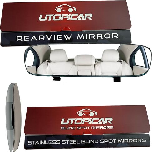 Universal Car Rear View Mirror - Clip on Rearview Car Mirror - Wide Angle & Panoramic Rear View Mirror - Easy Mount Curved Blind Spot Rear View Mirror - Extended Rear View Mirror for Car, Truck & Jeep in Saudi Arabia