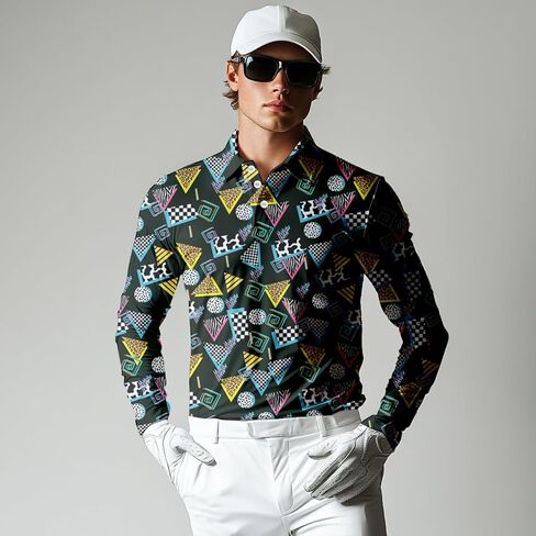 Men's Long Sleeve Golf Shirt Quick Dry 3 Button Work Fishing Outdoor Casual Collar Shirt in Saudi Arabia