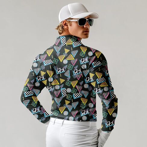 Men's Long Sleeve Golf Shirt Quick Dry 3 Button Work Fishing Outdoor Casual Collar Shirt in Saudi Arabia
