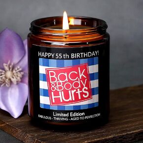 55th Birthday Gifts for Women, 55th Birthday Gifts for Men, Funny Happy 55th Birthday Decorations for Women Men Scented Candles for Dad Mom Husband Wife Best Friends Sister 55 Year Old 1969 Ideas