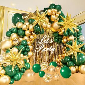 164Pcs Black and Gold Balloons Garland Arch Kit,Black and Gold Balloons with Gold Star Balloons, Black Gold Confetti Latex Balloons, for Graduation Retirement Anniversary Birthday Party Decorations