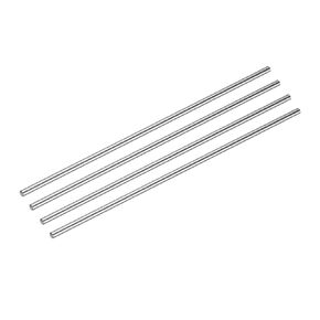 uxcell 4 Pcs Linear Motion Rod Shaft Guide 6mm x 300mm (0.236" x 11.8") Case Hardened Steel Chrome Plated, Metric Linear Rail Rod for 3D Printer, CNC Machine