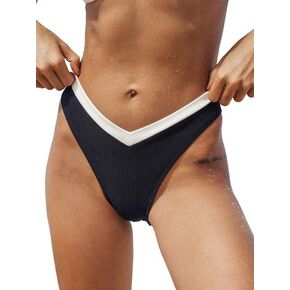 Women's cheecky Contrast Trim Triangle Bikini Set Sexy Bikini Top & Bottom