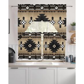 Summer Lemon Swag Kitchen Curtain Sets with Valance, 3 Pieces Rod Pocket Curtain Drapes for Bedroom Living Room Bathroom Cafe Windows, Cute Gnomes Fruit Country French 56''x36'' & 36''x27.5''x2Panels in Kuwait