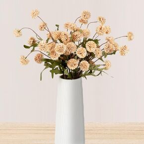 زهور اصطناعية للأمهات باللون البيج، 8 قطع سيقان من الحرير الصناعي أقحوان صغير، كرة زهور حشو زفاف وهمية من أجل باقة زهور مركزية DIY وترتيبات زهور وديكورات الدش in Kuwait