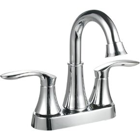 SOLVEX 2 Handle Bathroom Faucet 4 Inch Centerset Bathroom Sink Faucet,3 Hole Bathroom Faucet Chrome,Basin Mixer Tap with Deck Mounted Lever Handle,SP-40007