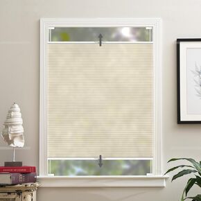 Flamax Custom Size Tension Holding Top Down Bottom Up Cellular Shades,Light Filtering & Privacy Top Down Blinds,Electricity-Saving & Noise Reduction Top Down Bottom Up Cellular Shades, 27.2"W x 60"H